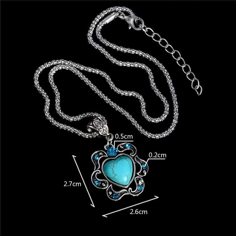 bloem hart hart bloem halsketting turquoise crystal natuursteen ybmc bloem hart hart bloem halsketting turquoise crystal natuursteen ybmc
