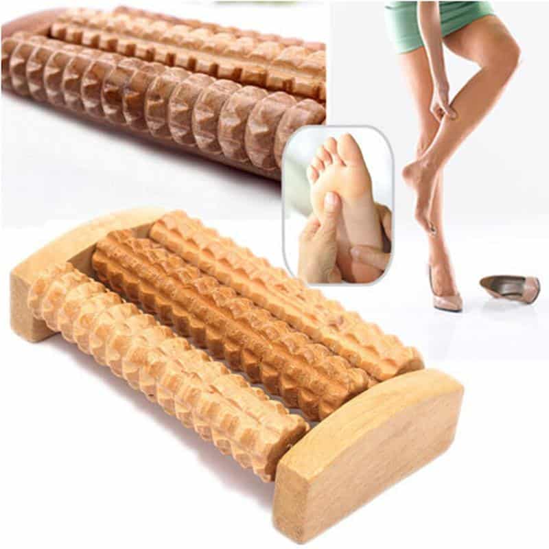 Houten voetmassage roller, voetroller, voet massage, reflexologie YBMC