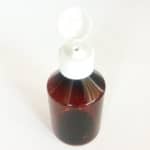 Plastic Pet fles 200 ml klapdop - fles amber bruin DIN28